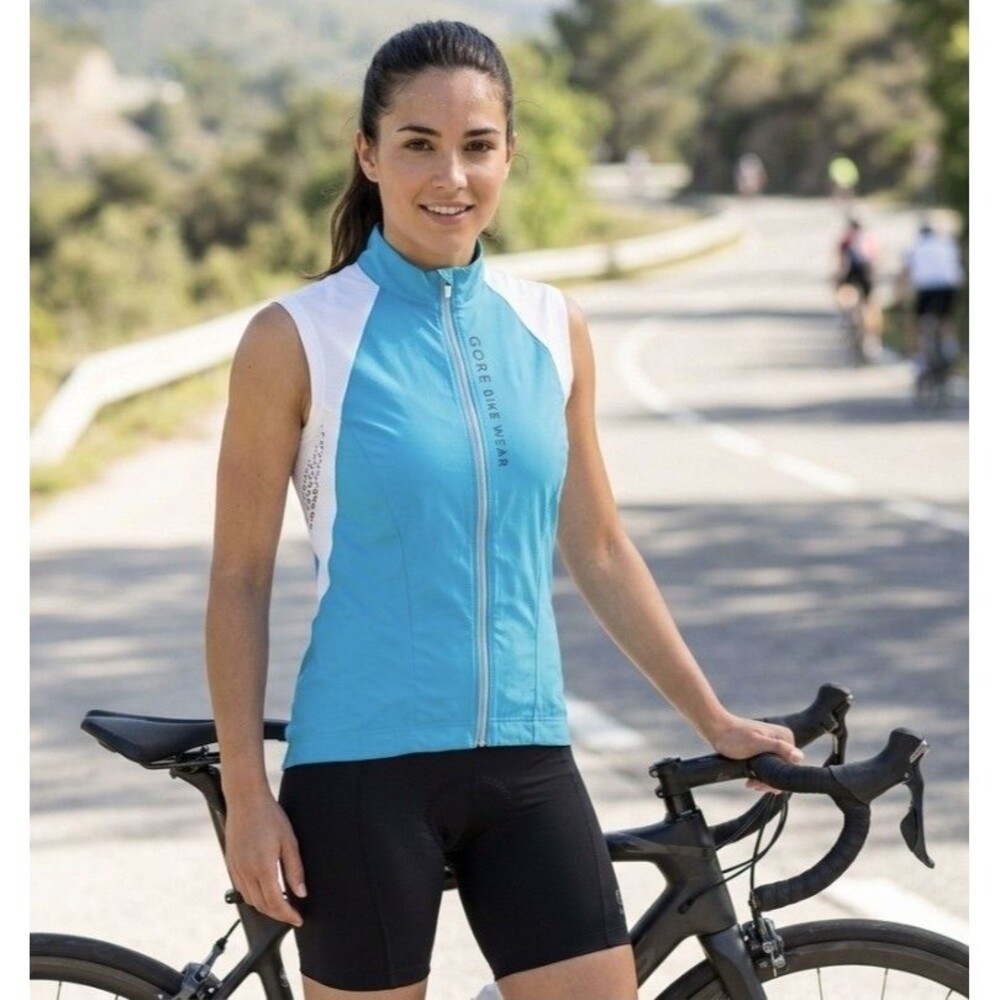 Gore Bike Wear Xenon 2.0 Lady Singlet Blue White Women Size XS Biking Cycling